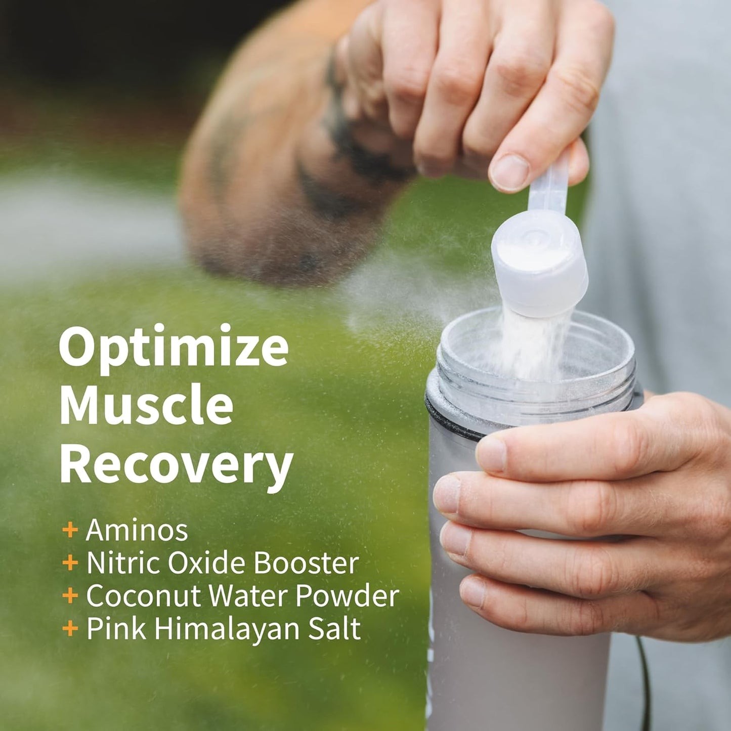 Plant-Based BCAA Powder with Nitric Oxide Booster for Muscle Strength and Recovery, 30 Servings - No Artificial Flavors