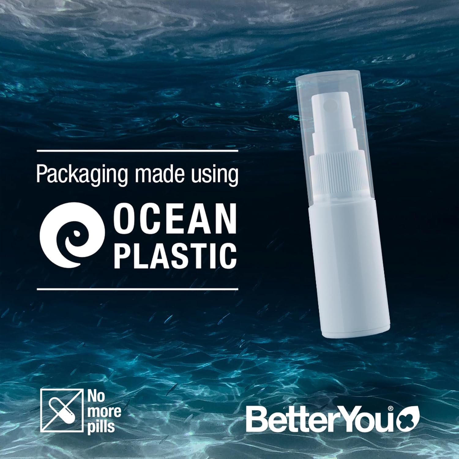 Plant-Based BetterYou D1000 Vitamin D Oral Spray for Strong Bones & Immune Support - Easy Alternative to Tablets - 100 Servings