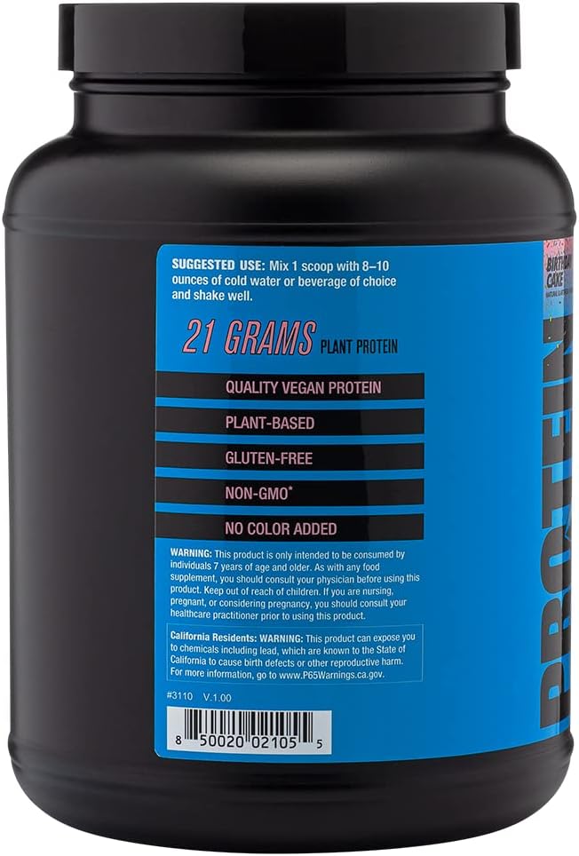 Plant-Based Birthday Cake Protein Powder - 30 Servings, 2.2 LB - 21G Vegan Protein & Essential Amino Acids for Muscle Growth & Recovery - No Added Sugars, Soy, Gluten or GMOs