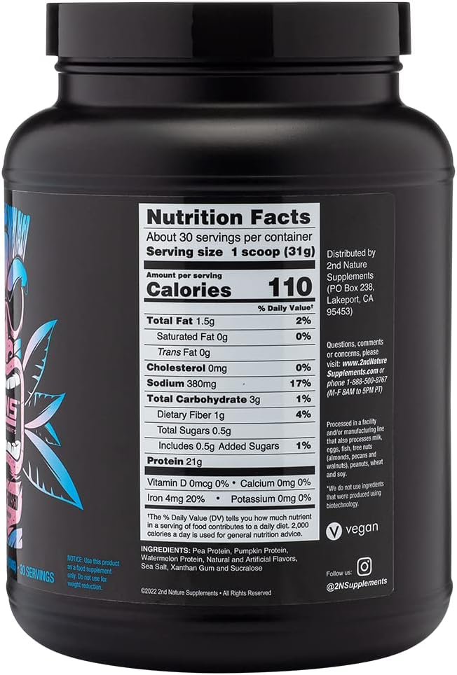 Plant-Based Birthday Cake Protein Powder - 30 Servings, 2.2 LB - 21G Vegan Protein & Essential Amino Acids for Muscle Growth & Recovery - No Added Sugars, Soy, Gluten or GMOs