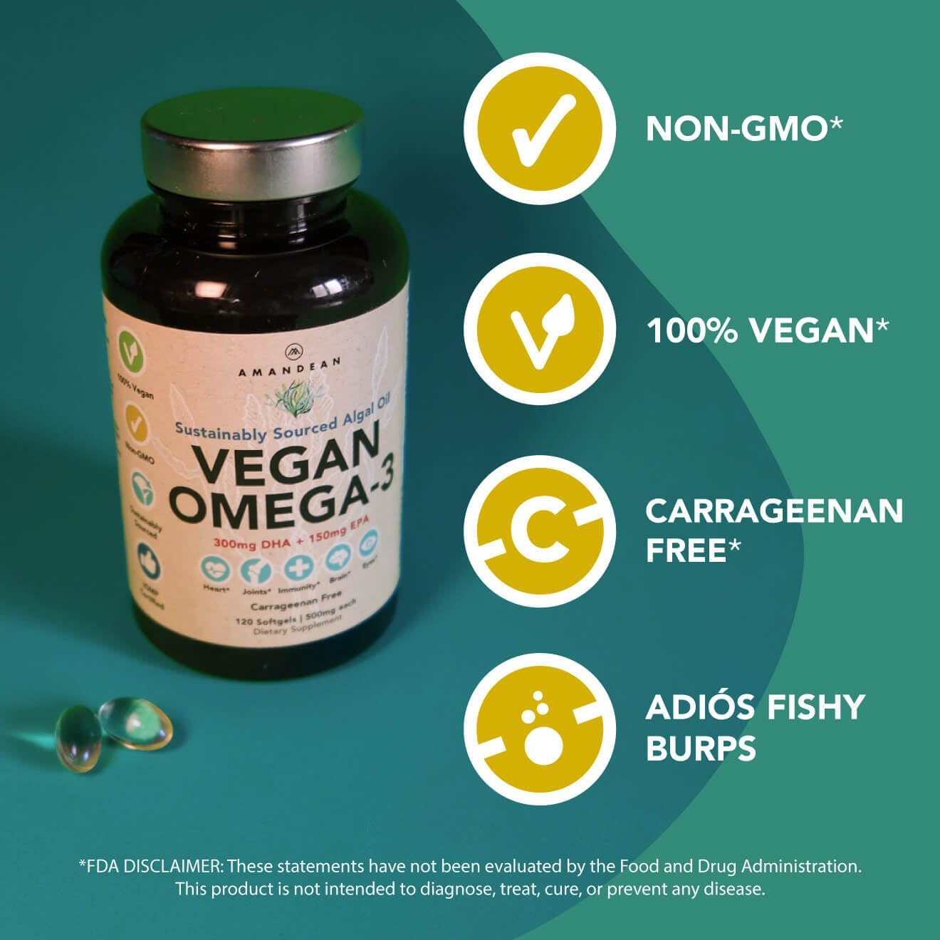 Plant-Based Brain & Omega-3 Bundle: Lion's Mane, Magnesium Threonate, Alpha-GPC, Algae DHA/EPA. Essential Fats for Brain, Eye, Heart & Skin Health. Vegan Fish Oil Alternative.