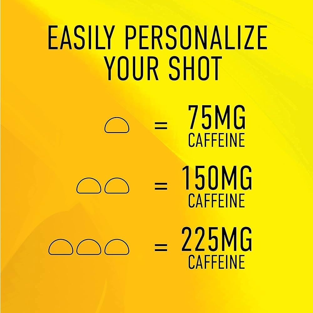 Plant-Based Caffeine Chews for Long Lasting Energy Boost - GummiShot Energy Gummies, Tropical Flavor (15ct)