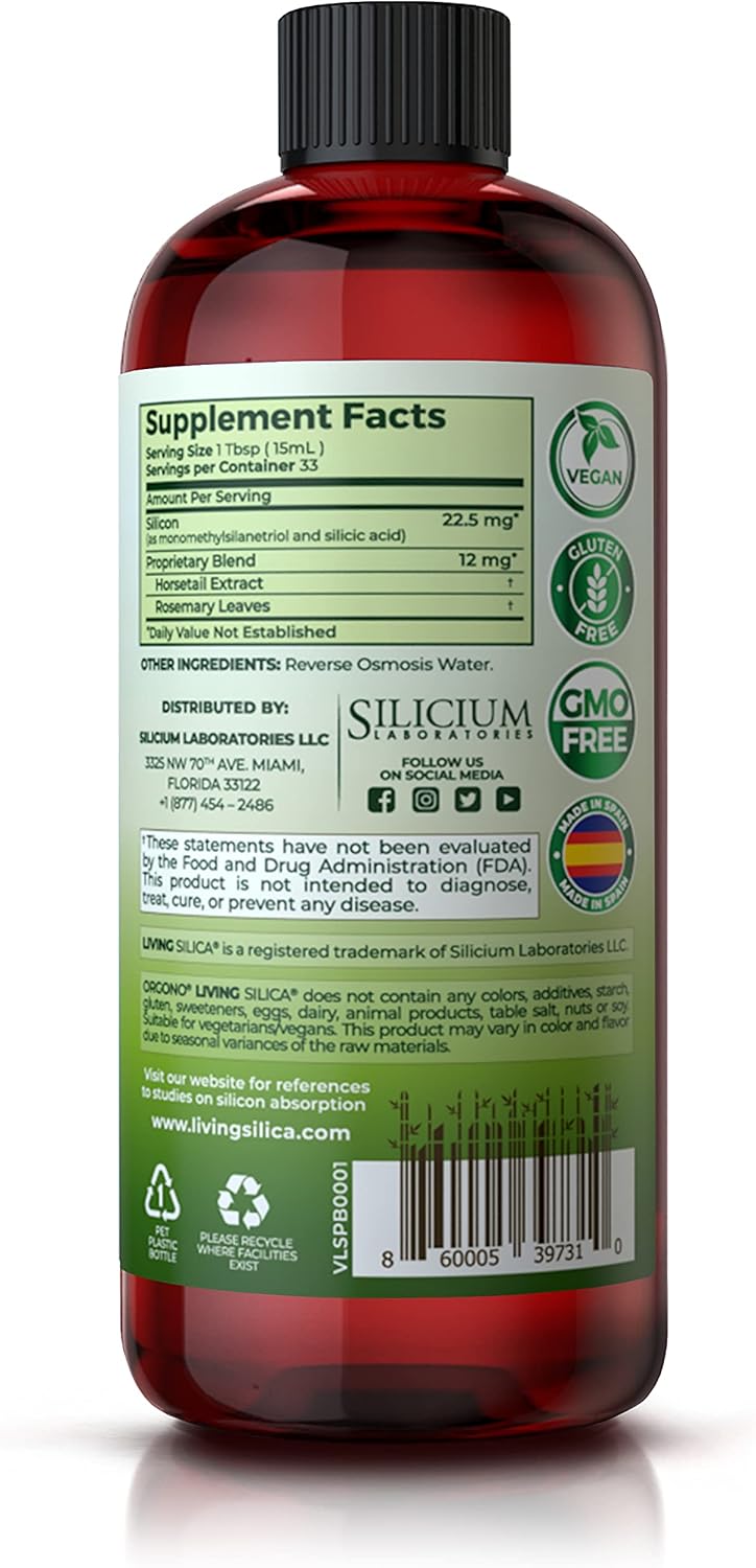 Plant Based Collagen Booster with Vegan Living Silica for Joint & Bone Support, Glowing Skin, Hair & Nails - 500 ml