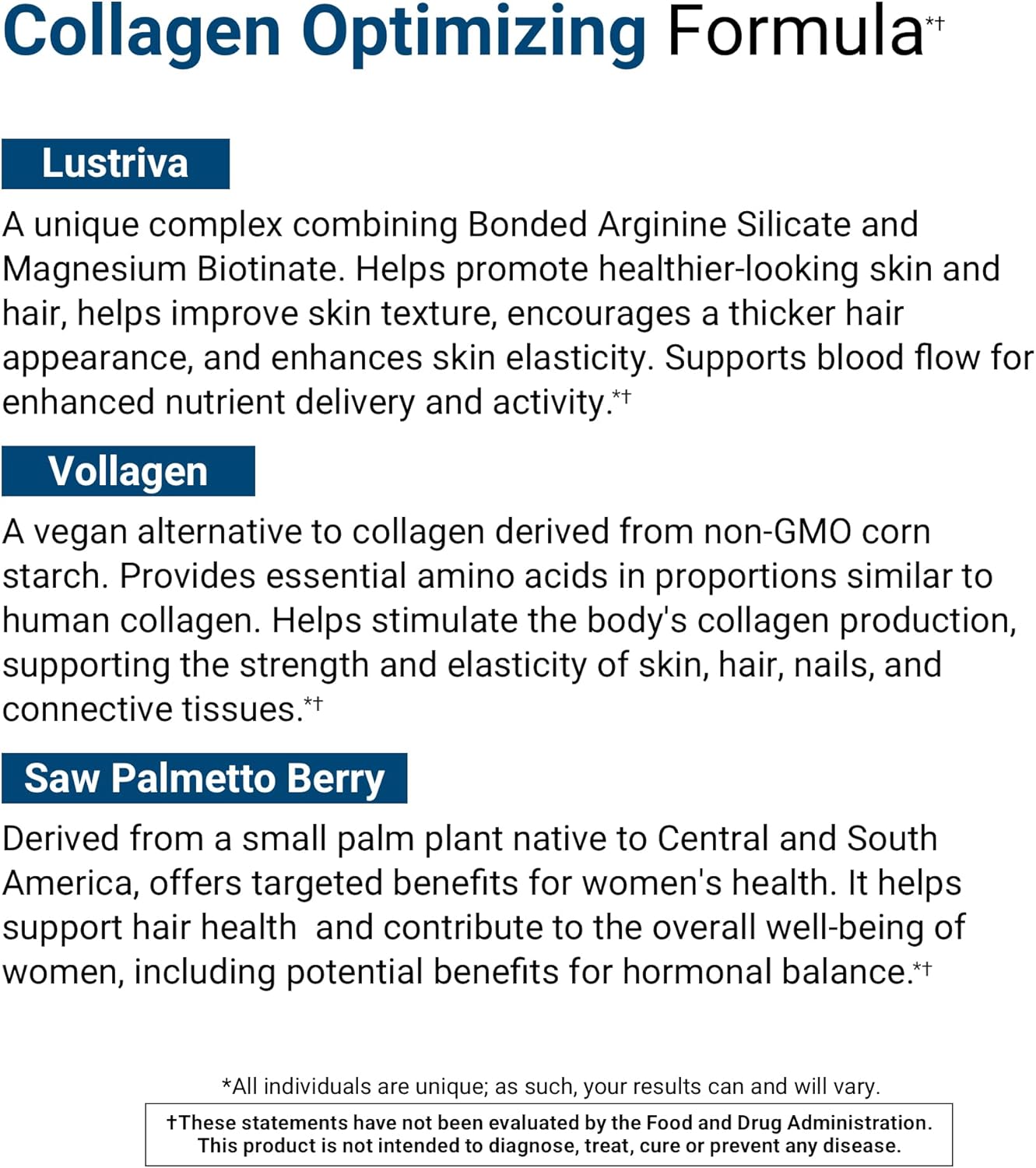 Plant-Based Collagen Complex with Biotin for Skin, Hair, & Muscle Support - Vegan Formula with Lustriva & Saw Palmetto (30 servings)