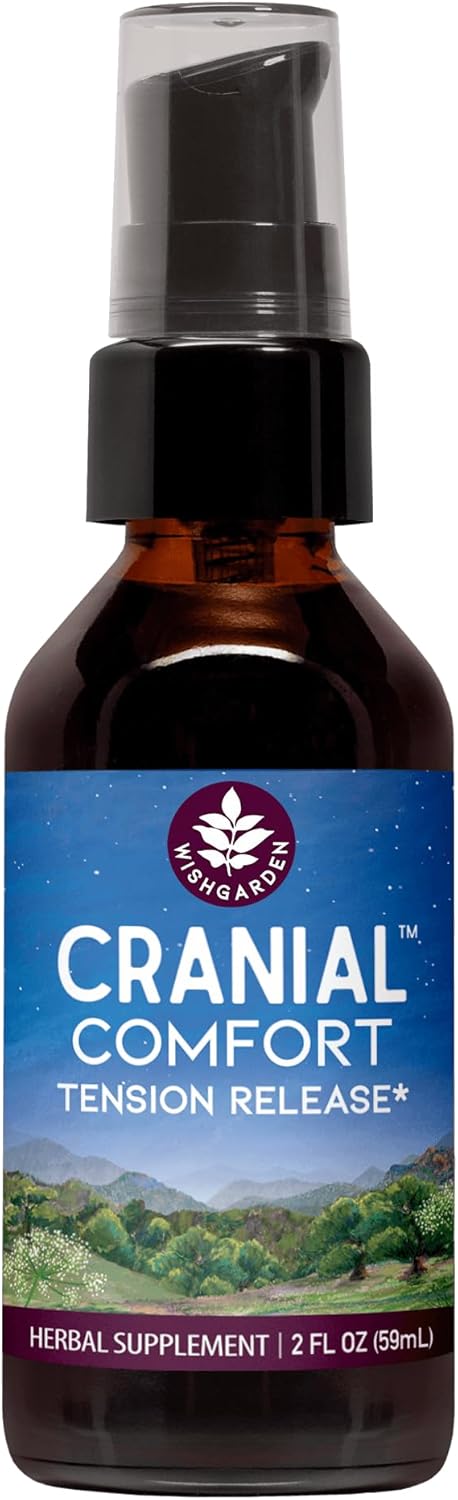 Plant-Based Cranial Comfort Herbal Supplement for Head, Neck & Shoulder Tension Relief - 2oz Bottle with White Willow Bark, Lavender, and Scullcap Extracts