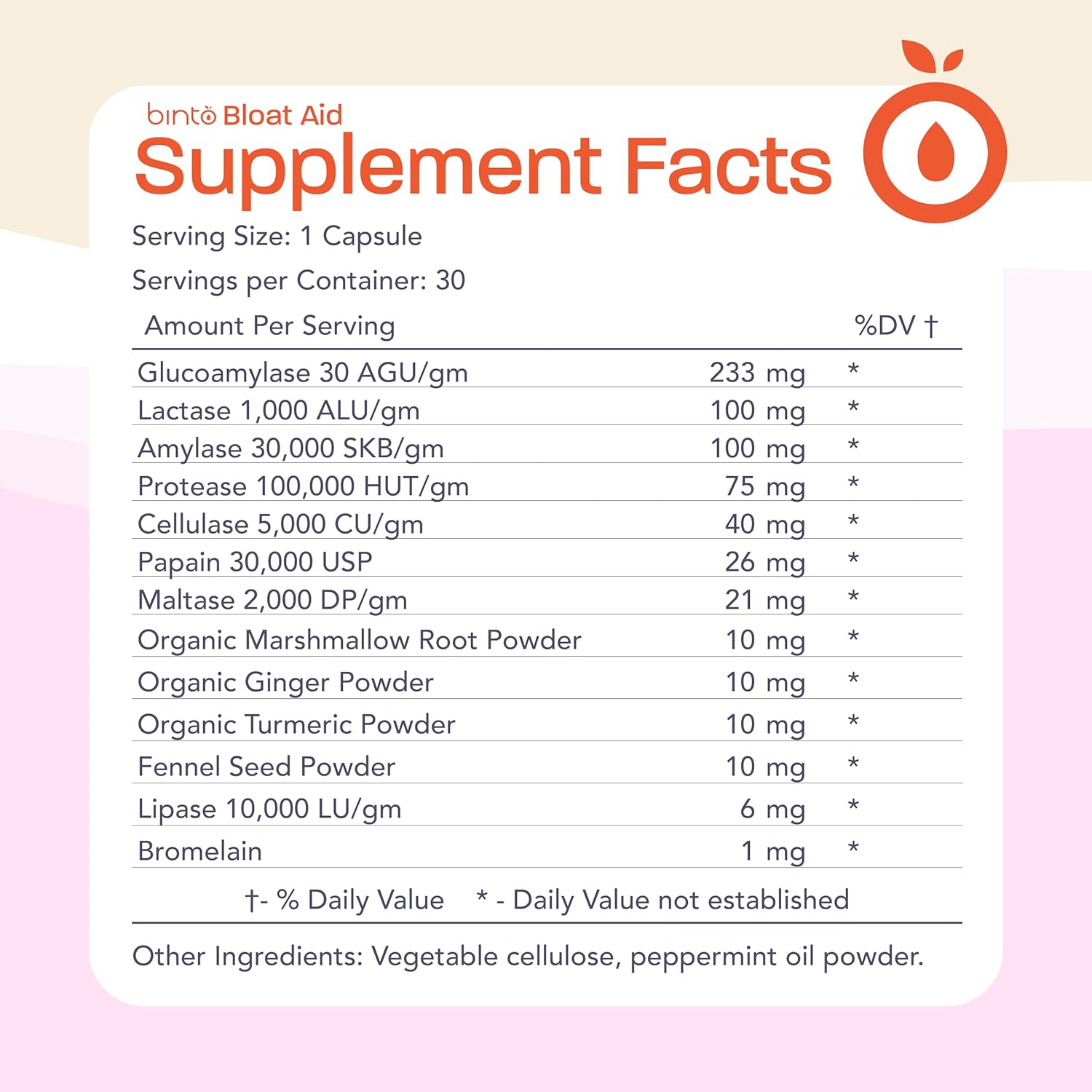 Plant-Based Digestive Enzyme Supplements for Bloating - Binto Bloat-aid | Supports Healthy Digestion, Non-GMO, Gluten-Free, Preservative-Free