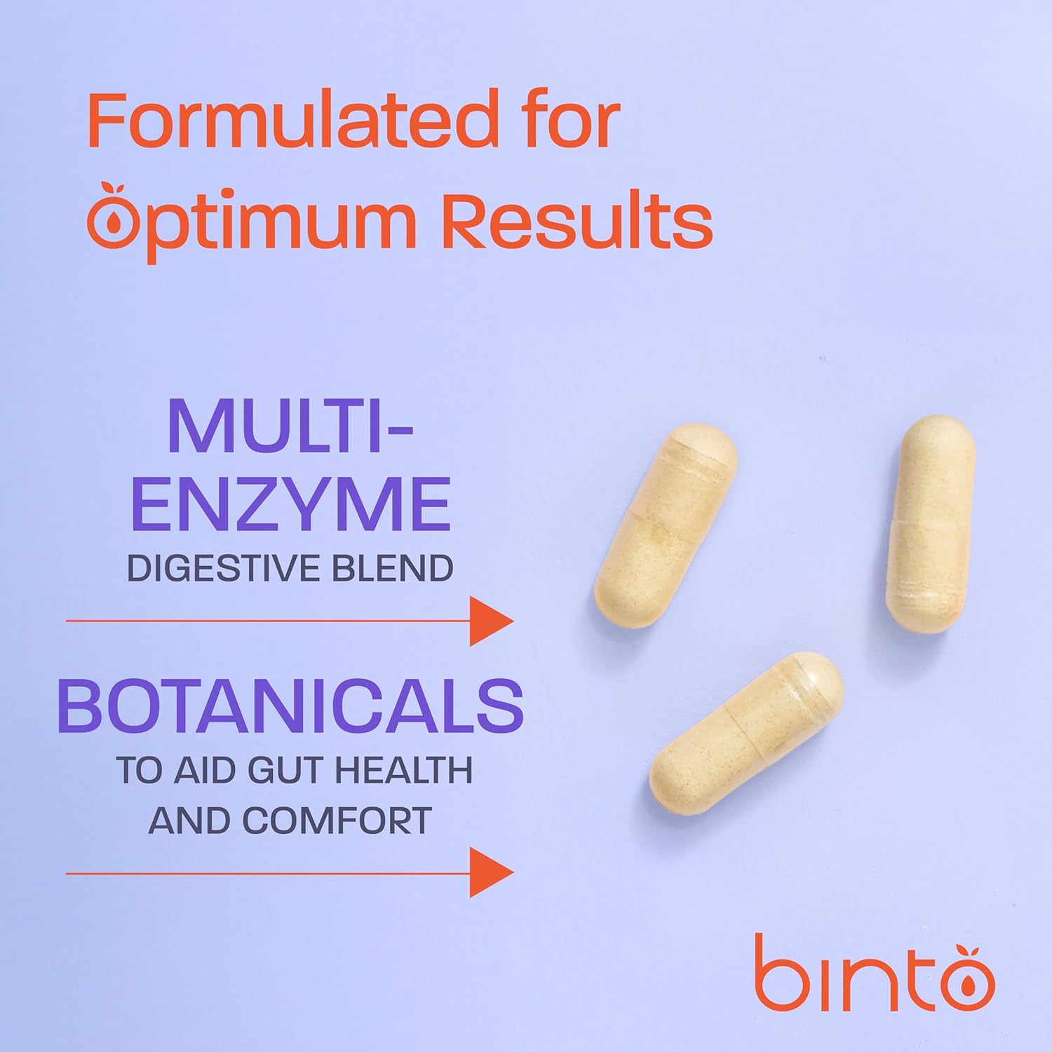 Plant-Based Digestive Enzyme Supplements for Bloating - Binto Bloat-aid | Supports Healthy Digestion, Non-GMO, Gluten-Free, Preservative-Free
