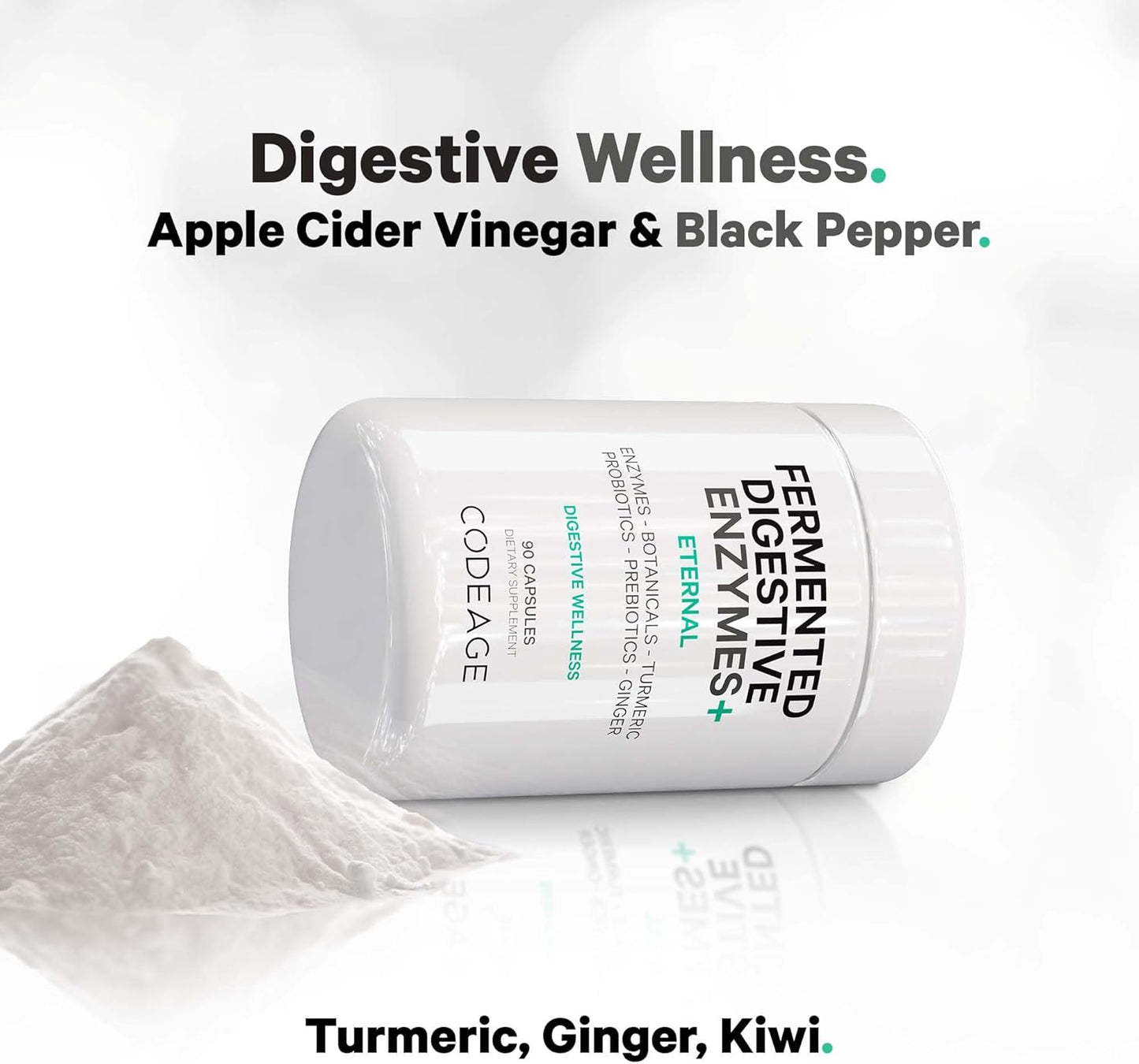 Plant-Based Digestive Enzymes Supplement - 3-Month Supply - 14 Enzymes, Probiotics, Prebiotics - 90 Capsules