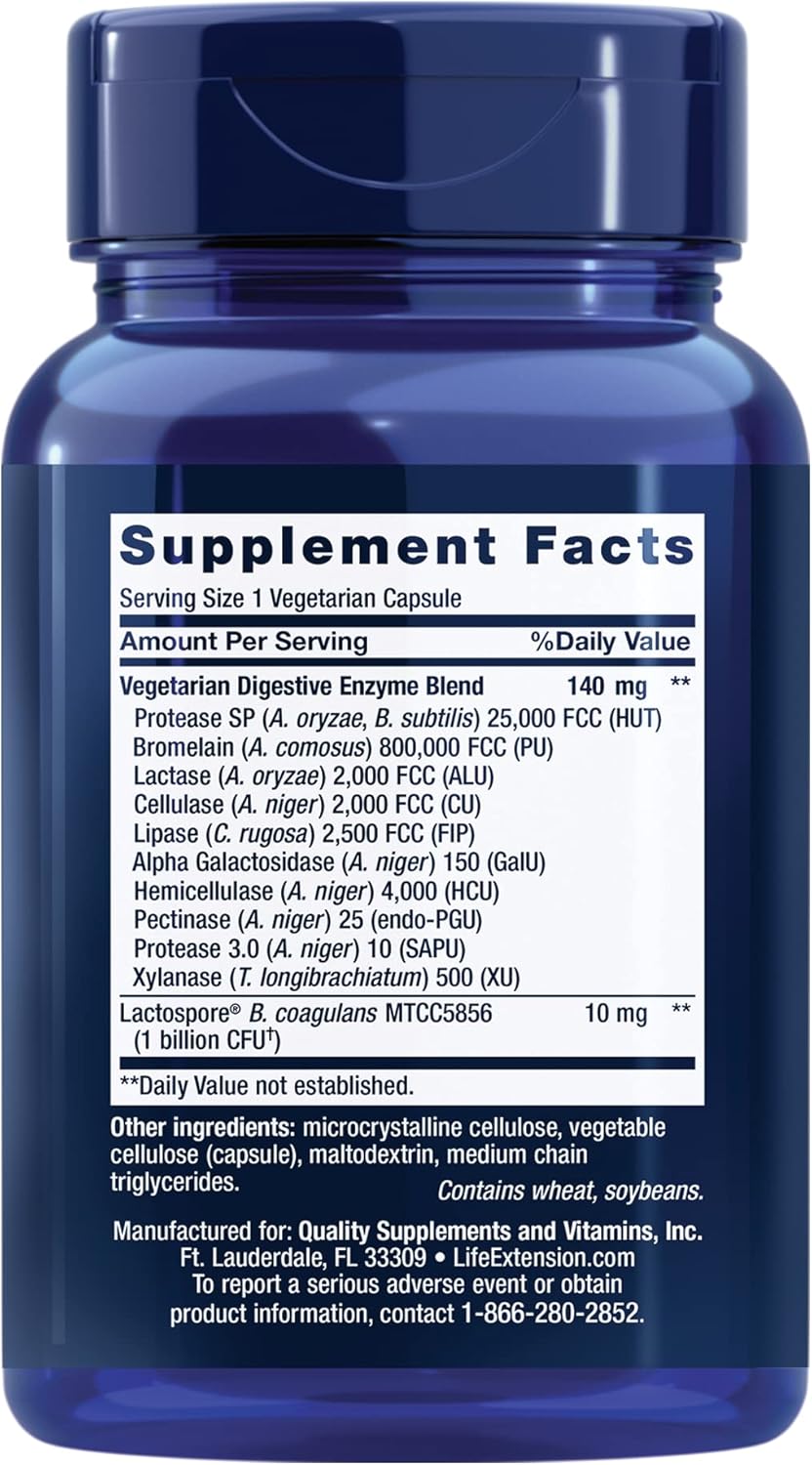 Plant-Based Digestive Health Formula with Probiotics & Enzymes - Non-GMO GI Balance Support - Vegetarian Capsules - 60 Count