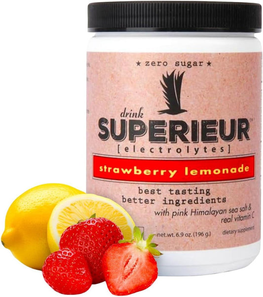 Plant-Based Electrolyte Supplement with Sea Minerals for Hydration & Recovery - Keto Friendly, Non-GMO, Vegan Healthy Sports Drink Powder - Strawberry Lemon Flavor (70 Servings)