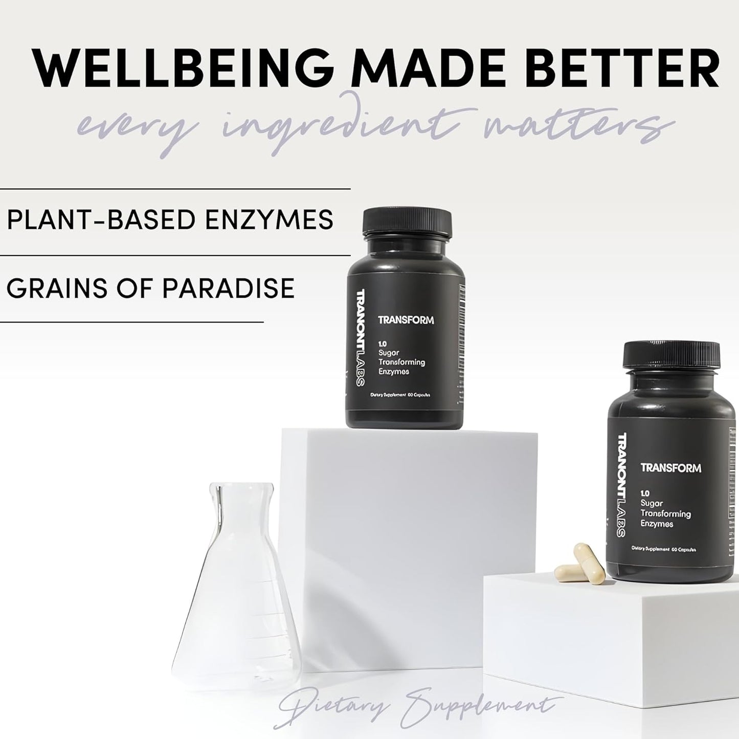 Plant-Based Energy Booster and Skin Care Supplement | Tranont Transform Capsules for Mental Clarity and Wellness