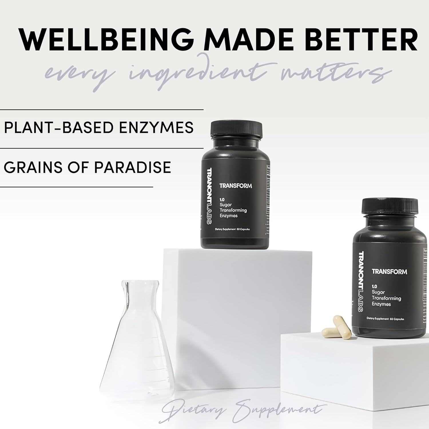 Plant-Based Energy Booster and Skin Care Supplement | Tranont Transform Capsules for Mental Clarity and Wellness