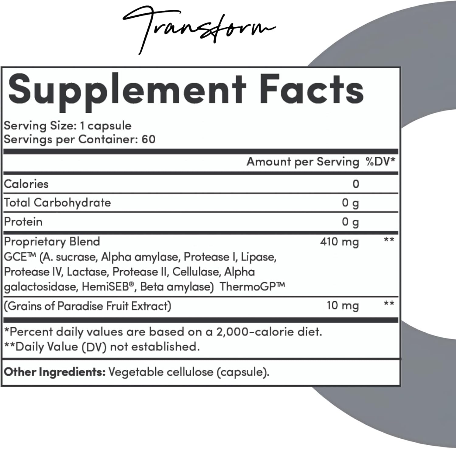 Plant-Based Energy Booster and Skin Care Supplement | Tranont Transform Capsules for Mental Clarity and Wellness