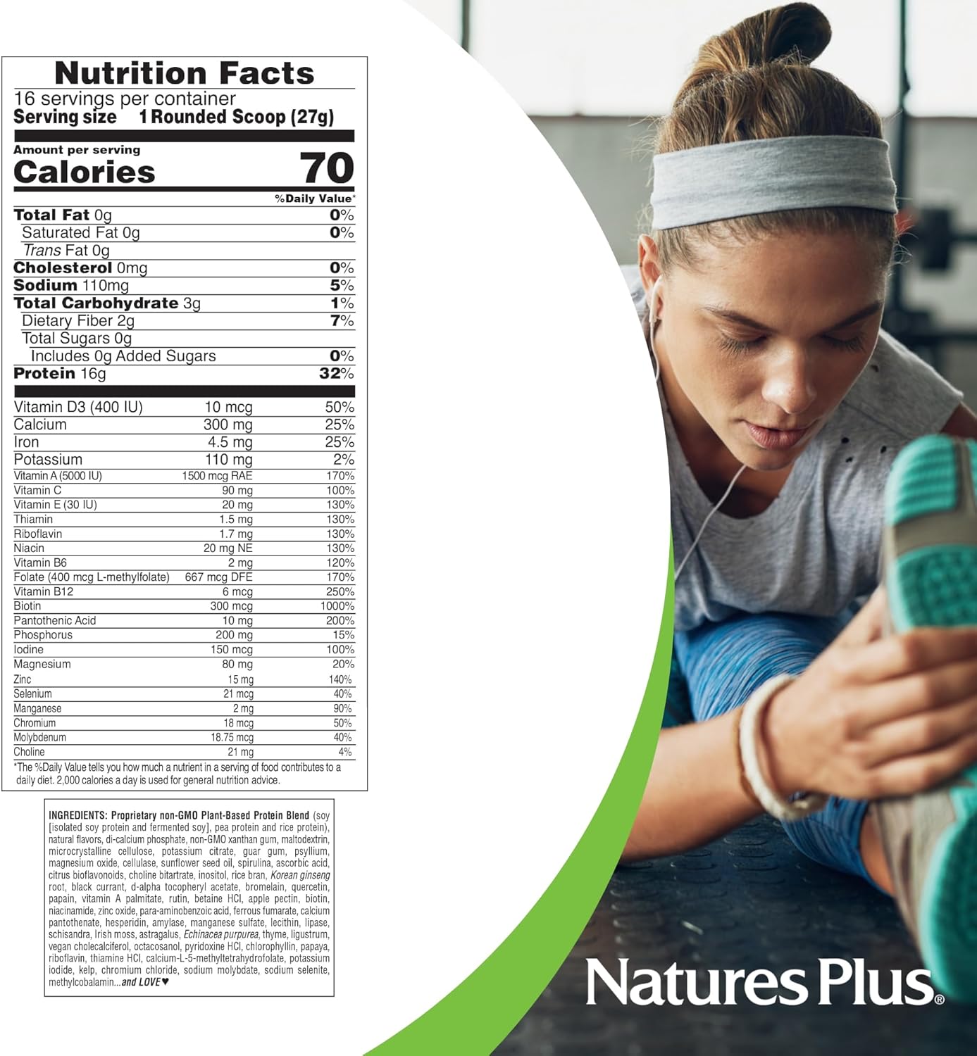 Plant-Based Energy Shake with 16g Protein, Digestion-Supporting Enzymes, Non-GMO - 0.95 lb, 16 Servings