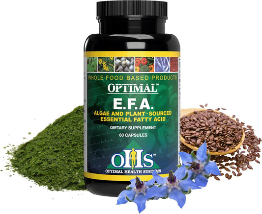 Plant-Based Essential Fatty Acid Supplement | Optimal Health Systems EFA | 1,000 mg | Borage, Flaxseed, Algae Oil | 60 Capsules