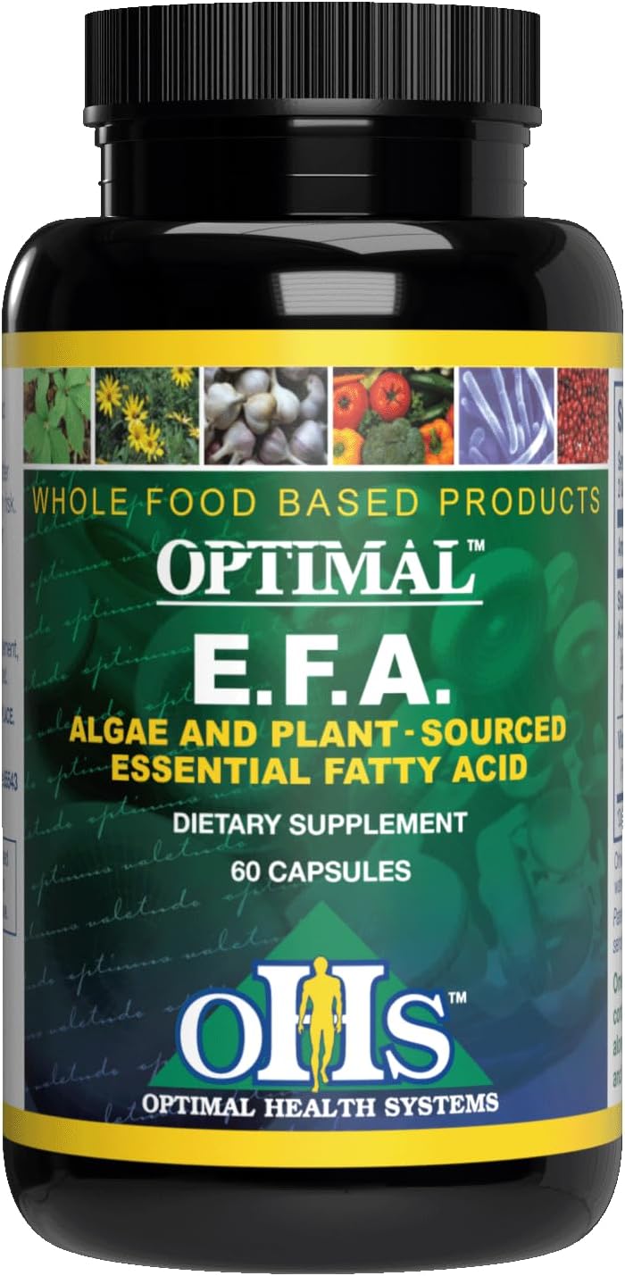 Plant-Based Essential Fatty Acid Supplement | Optimal Health Systems EFA | 1,000 mg | Borage, Flaxseed, Algae Oil | 60 Capsules
