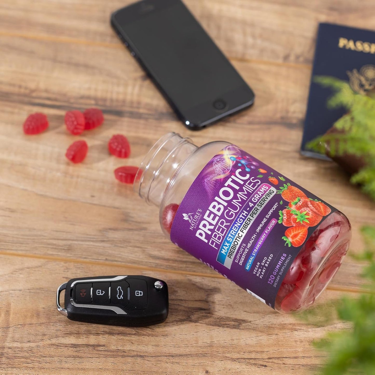 Plant Based Fiber Gummies for Adults - 4g Daily Supplement for Digestive Health - Supports Regularity and Digestion - Non-GMO - 120 Gummies