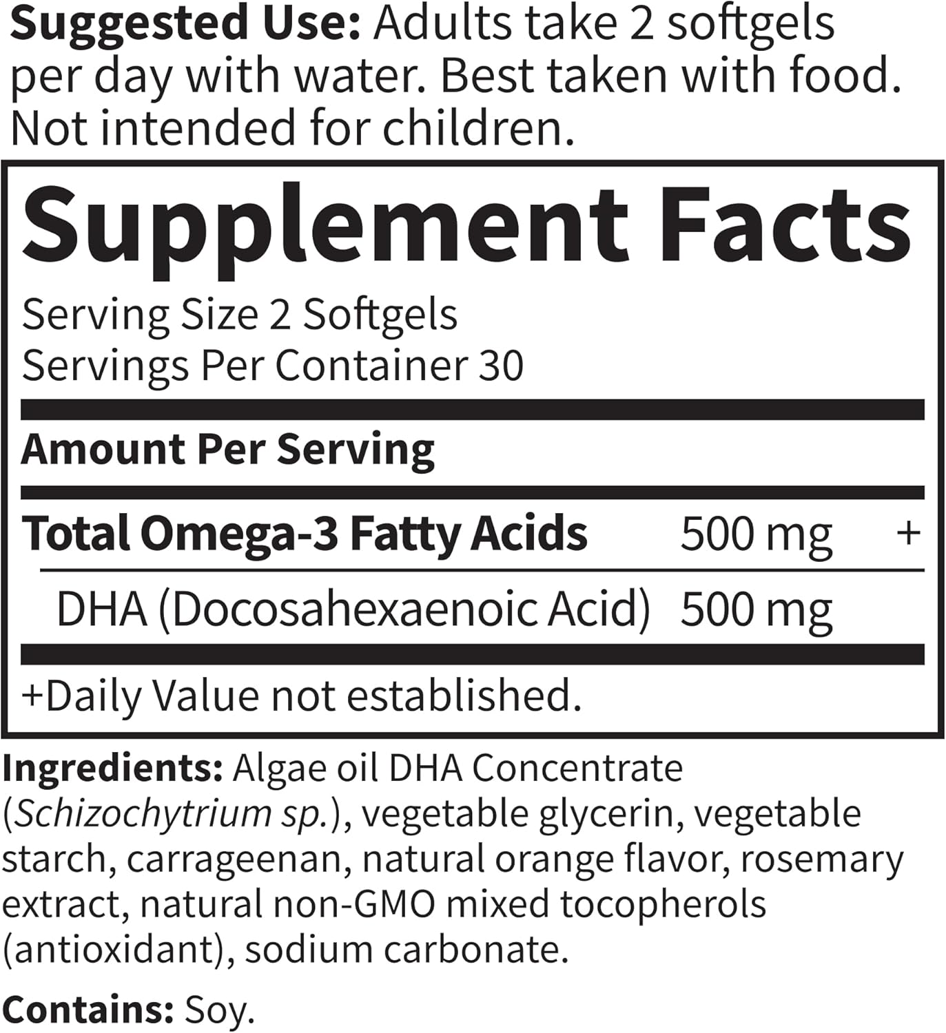 Plant-Based Garden of Life Minami Algae Omega 3 DHA Vegan Supplement with Astaxanthin, Orange Flavor, 500mg, 60 Mini Softgels