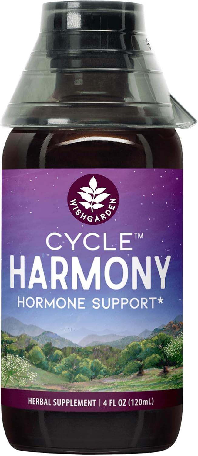 Plant-Based Hormone Support Supplement for Menstrual Cycle & PMS - WishGarden Herbs Cycle Harmony with Vitex & Wild Yam - 4oz