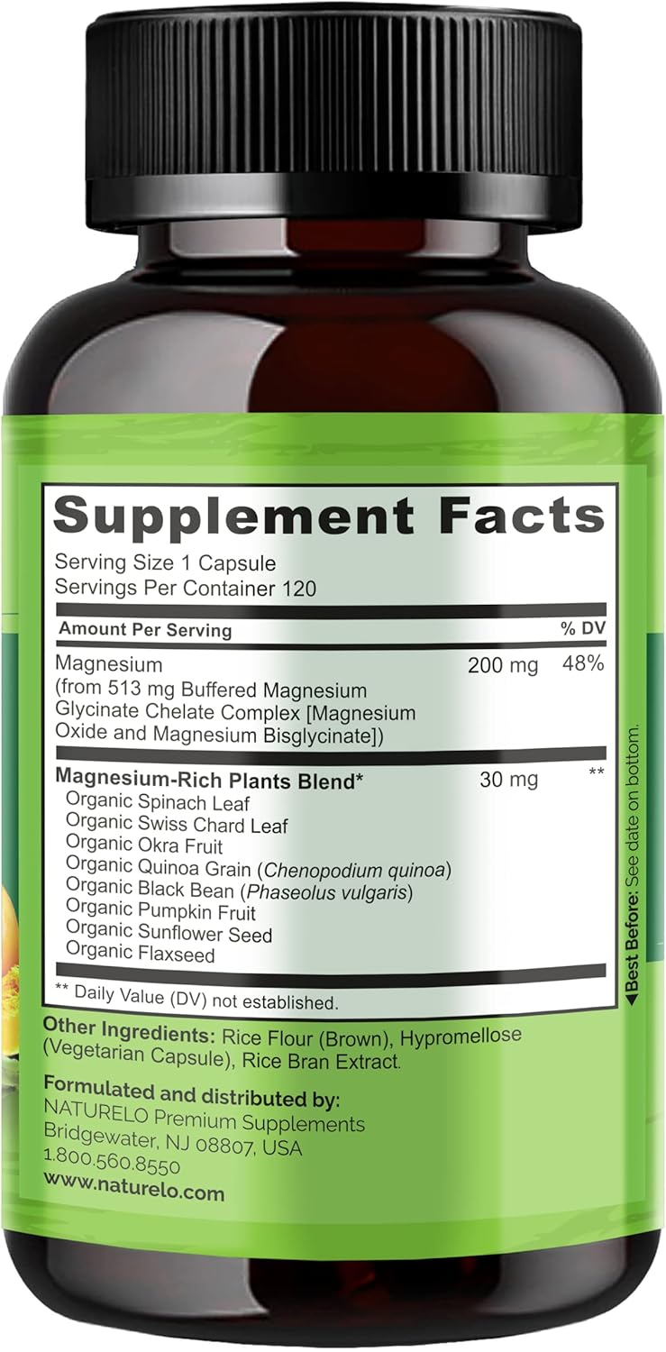 Plant Based Joint Support with Tumeric Curcumin & Magnesium Glycinate - 120 Capsules, Gluten Free & Non GMO