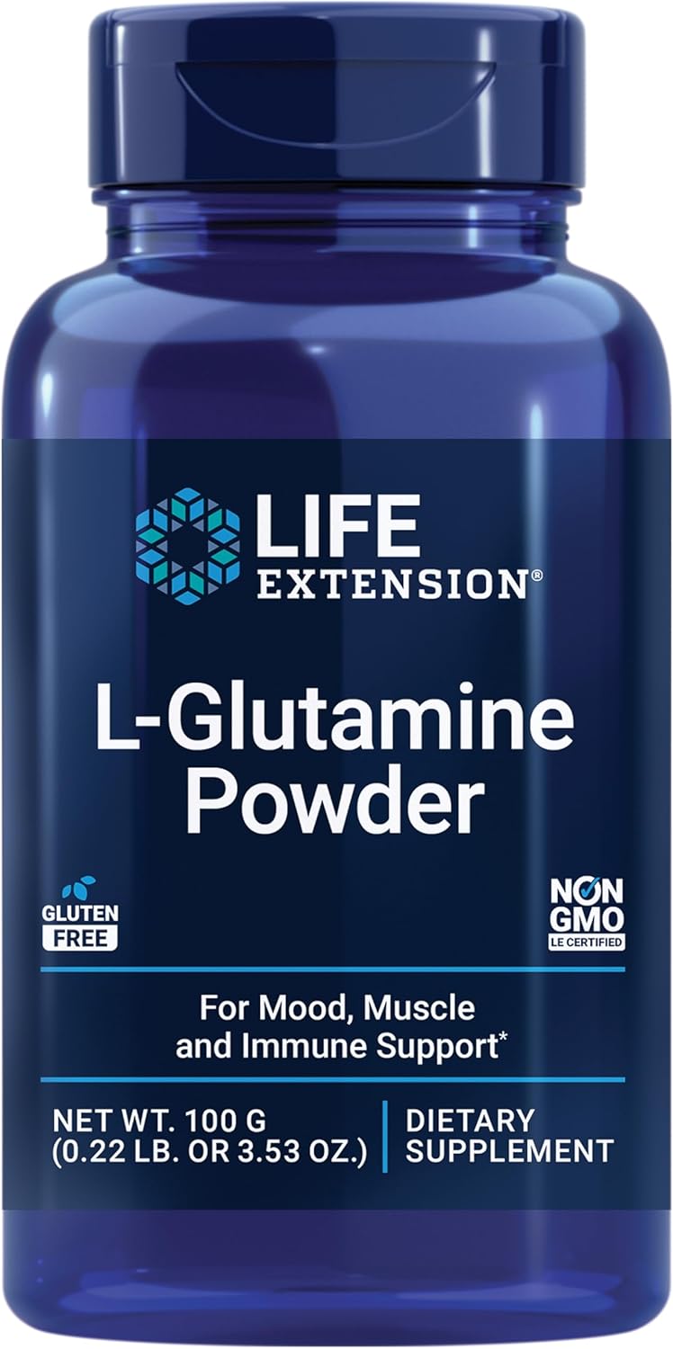 Plant-Based L-Glutamine Powder for Muscle and Immune Health - 100g, Gluten-Free, Non-GMO