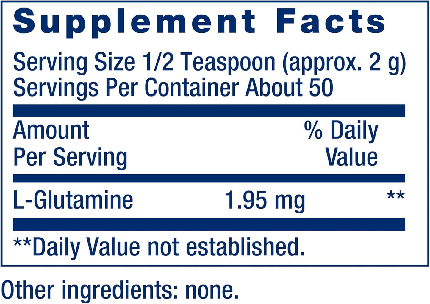 Plant-Based L-Glutamine Powder for Muscle and Immune Health - 100g, Gluten-Free, Non-GMO