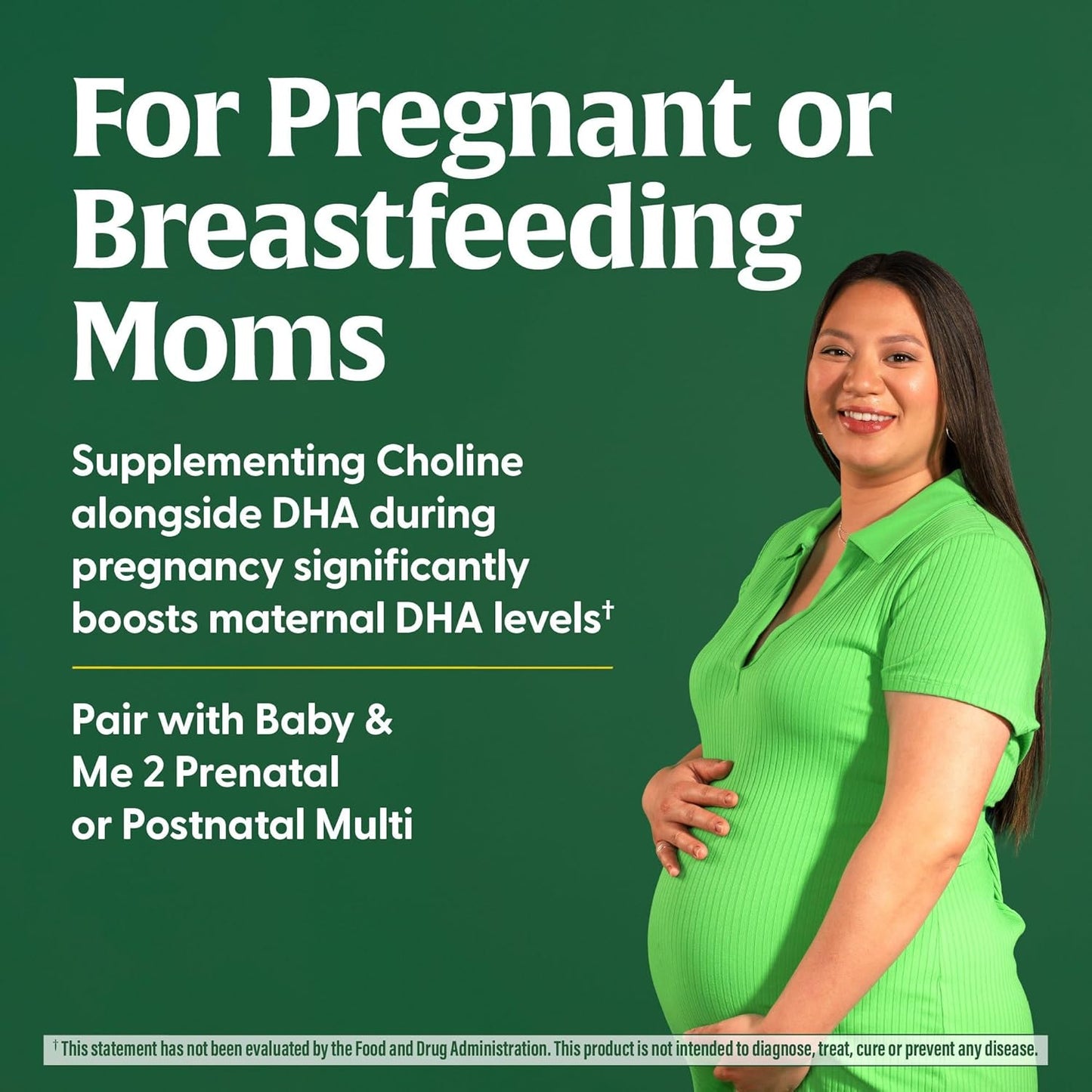 Plant-Based Liquid Prenatal DHA & Choline Capsules for Baby's Brain Development - MegaFood Baby & Me 2 - Vegan - 60 Capsules