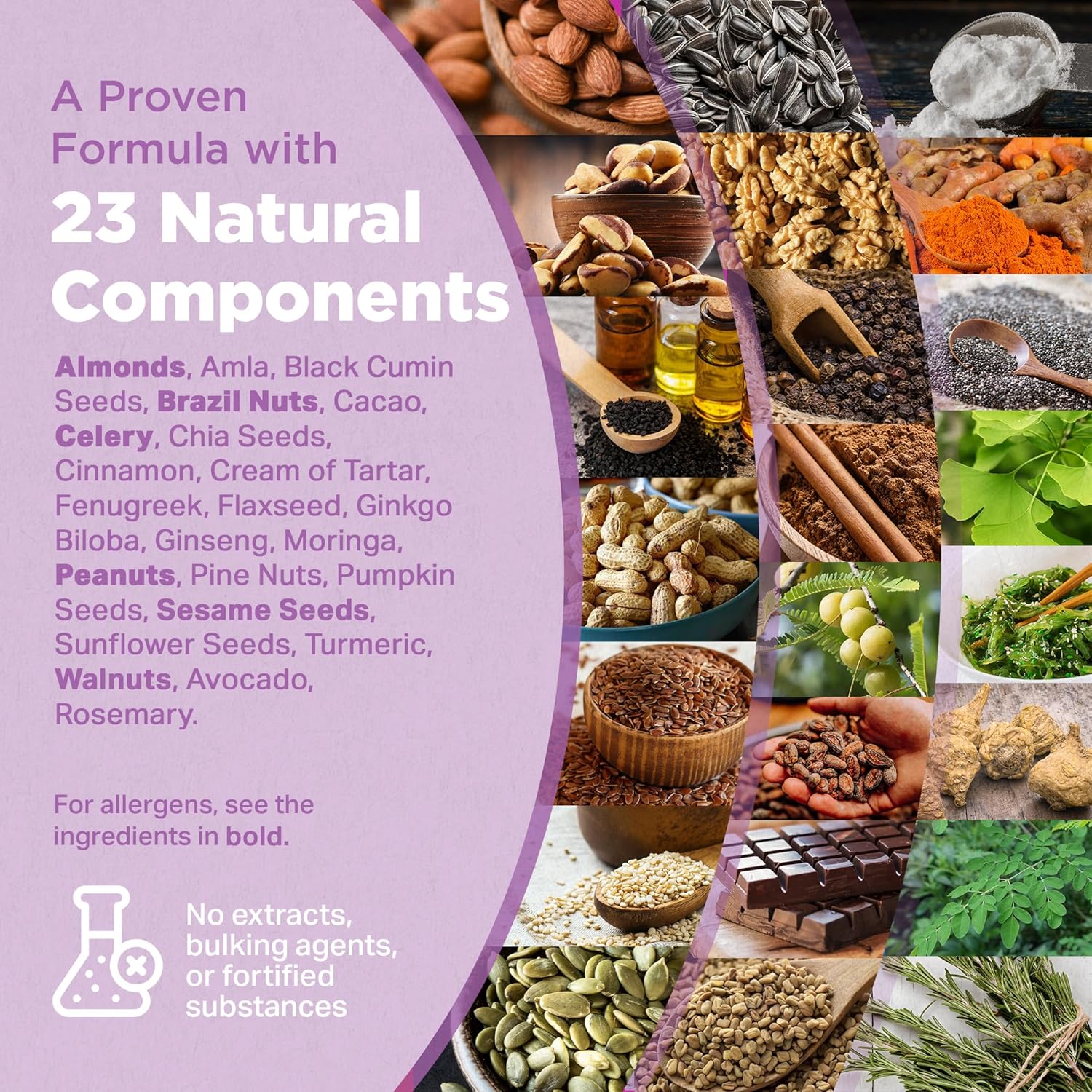 Plant-Based Memory Booster with Ginkgo Biloba & 22 Super Ingredients - Natural Vegan Brain Supplement for Clarity & Alertness - 1000mg, 60 Capsules