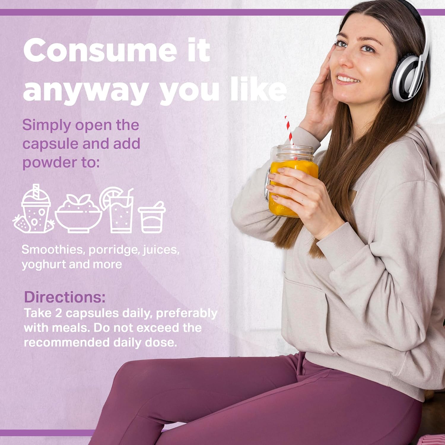 Plant-Based Memory Booster with Ginkgo Biloba & 22 Super Ingredients - Natural Vegan Brain Supplement for Clarity & Alertness - 1000mg, 60 Capsules