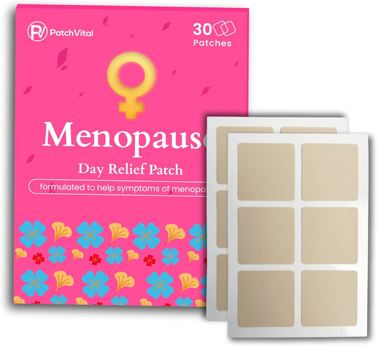 Plant-Based Menopause Patches (30 Count) - Natural Relief for Hormonal Balance, Hot Flashes, Night Sweats - Water-Resistant Formula
