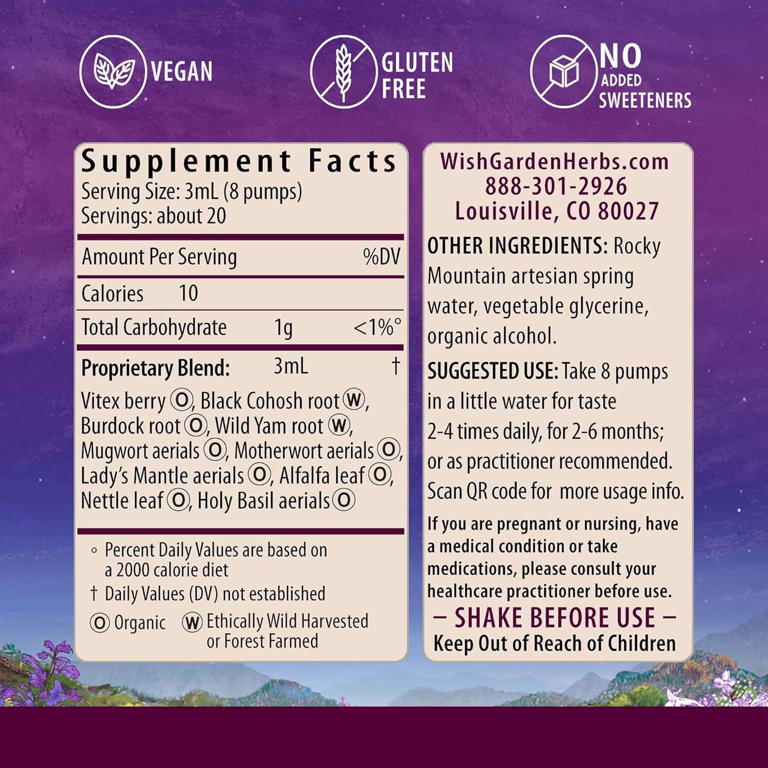 Plant-Based Menopause Support Supplement with Black Cohosh, Wild Yam, and Vitex for Hormone Balance - WishGarden Herbs Cycle Changes Herbal Formula for Women Transitioning to Menopause, 4oz