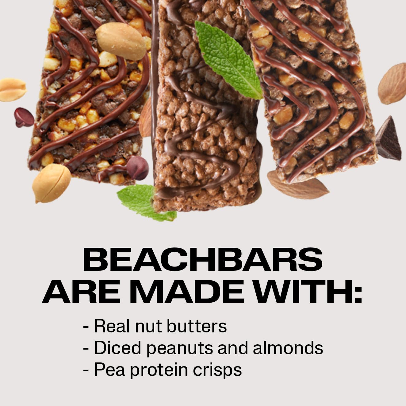 Plant-Based Mint Chocolate Chip Protein Bars - Vegan Snack Bars with 10g Protein, Gluten-Free, Low Glycemic Index, 150 Calories - 15 Bars