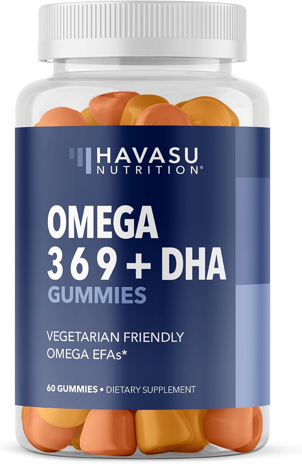 Plant-Based Omega 3 6 9 + DHA Gummies for Adults with Chia Seed Oil and Algae - Lemon and Orange Flavors - 60 Count