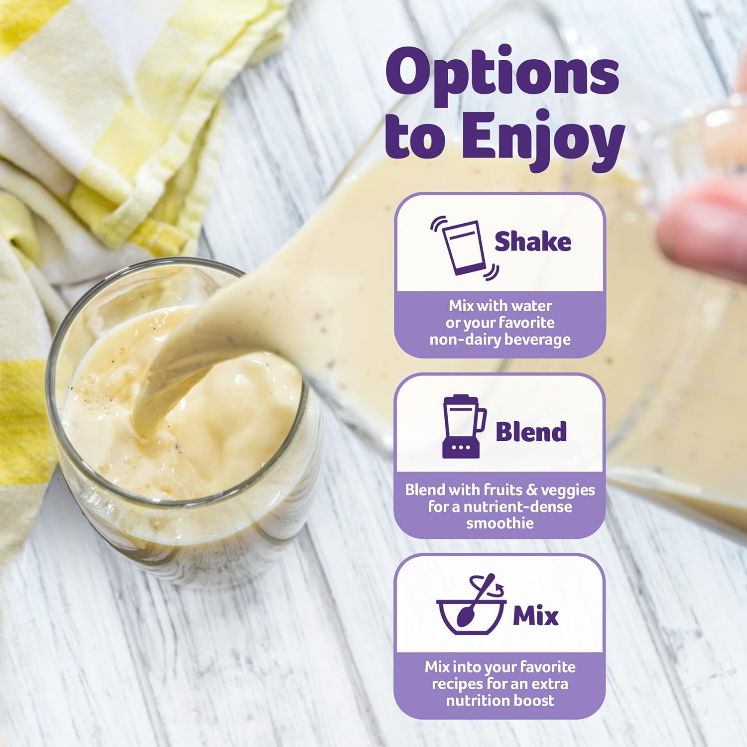 Plant-Based Organic Protein Powder for Men & Women - French Vanilla Flavor - Gluten-Free Meal Replacement - 16 Servings