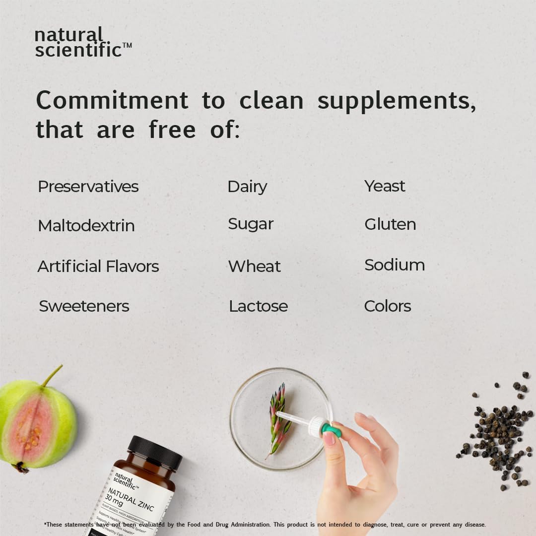 Plant-Based Organic Zinc Supplements 30mg for Men and Women - Non-GMO, Vegan, Gluten-Free - 60 Capsules - Premium Dietary Supplement