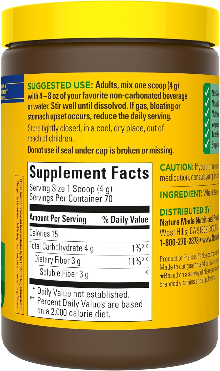 Plant Based Prebiotic Fiber Powder for Digestive Support - Taste Free, Sugar Free, Vegetarian Drink Mix - 9.87 oz, 70 Servings