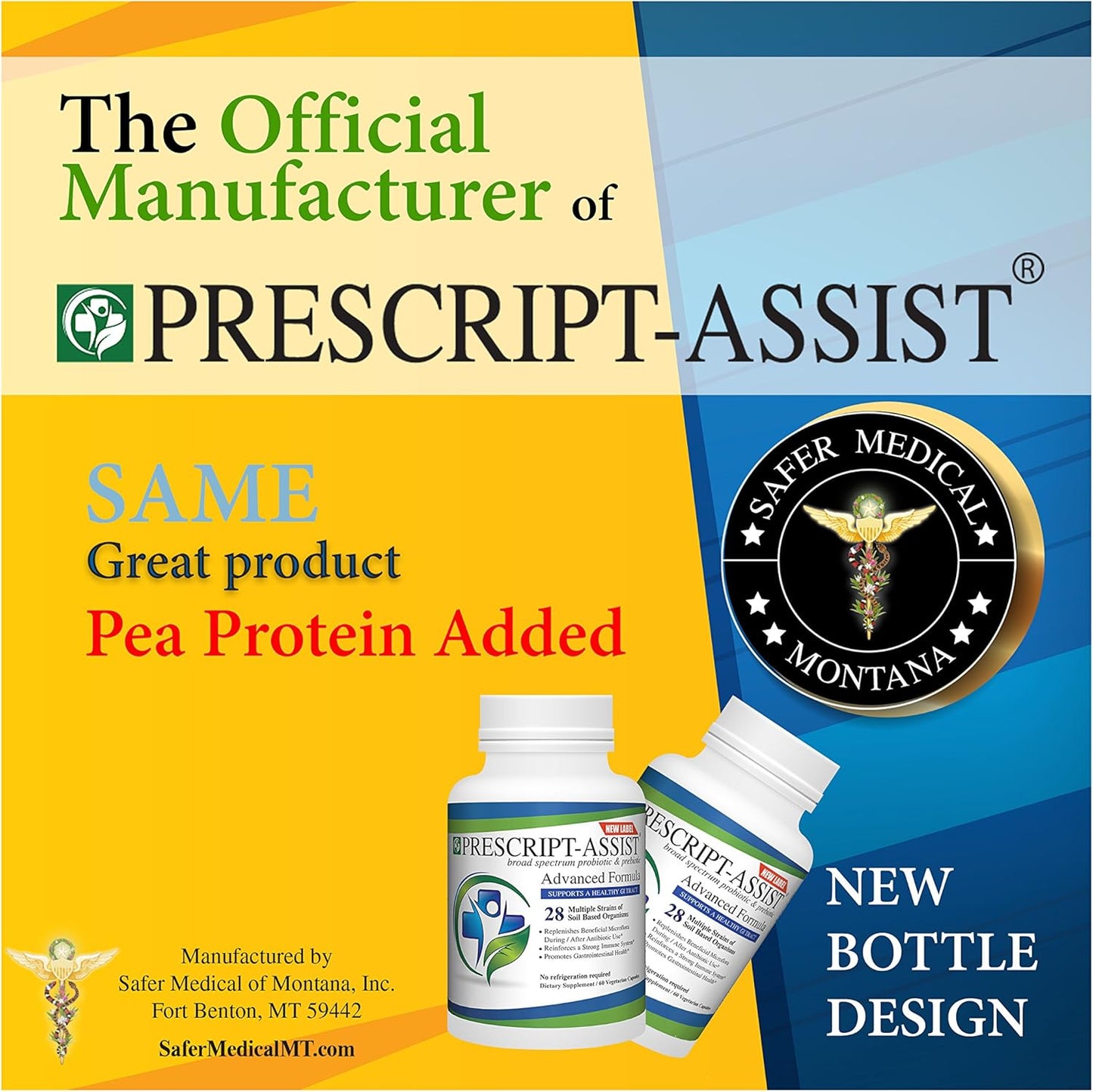 Plant-Based Prebiotics & Probiotics with Pea Protein - 28 Strains Soil Microflora for Digestive & Immune Health - Vegan Support for Muscle Recovery - 90 Capsules