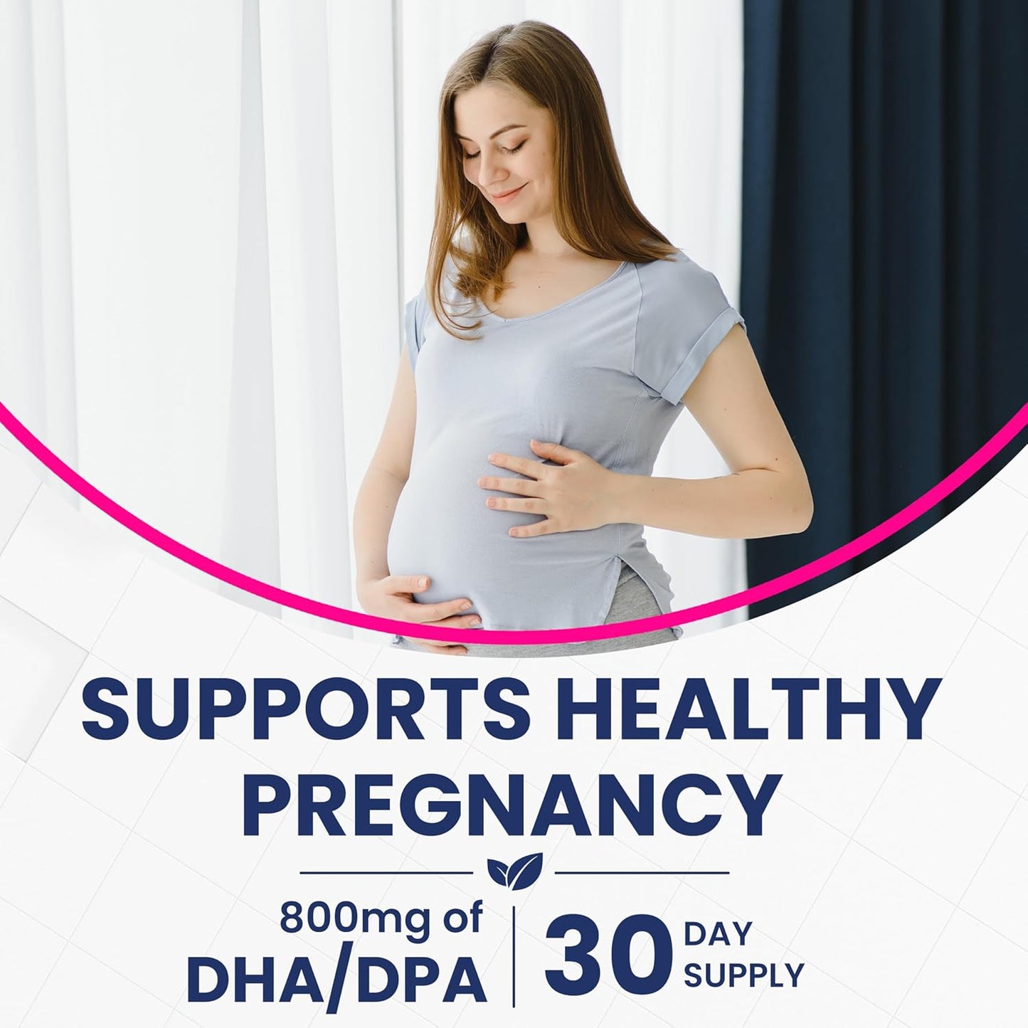 Plant-Based Prenatal DHA Supplements - Vegan 800mg DHA DPA Omega 3 - Supports Mom and Baby Health - Brain and Eye Development - No Fish Oil