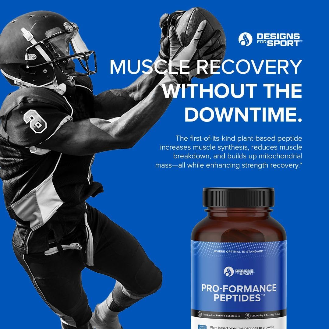 Plant-Based Pro-Formance Peptides Capsules for Muscle Support - Bioactive Peptides for Men & Women - 120 Count