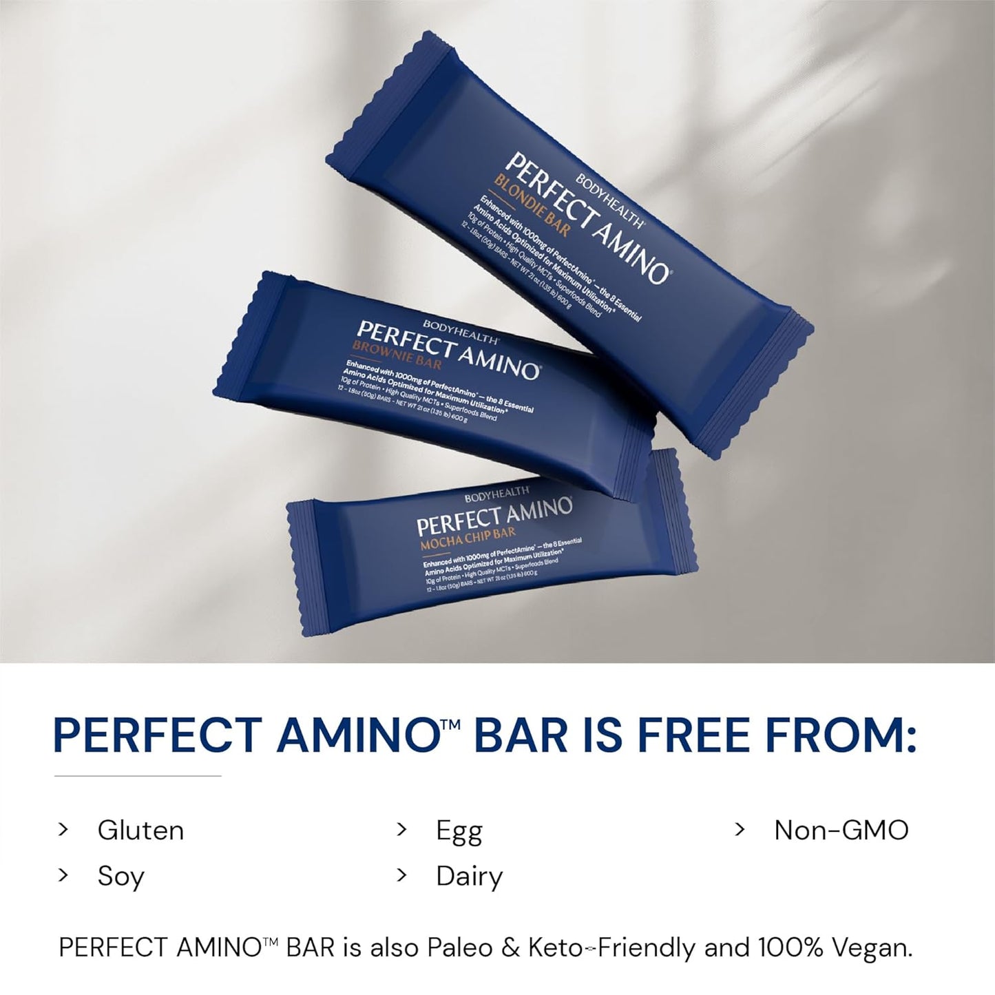 Plant-Based Protein Energy Bar with 10g Protein, MCT's, Superfood Blend, Kosher - Brownie Flavor (12 Pack)