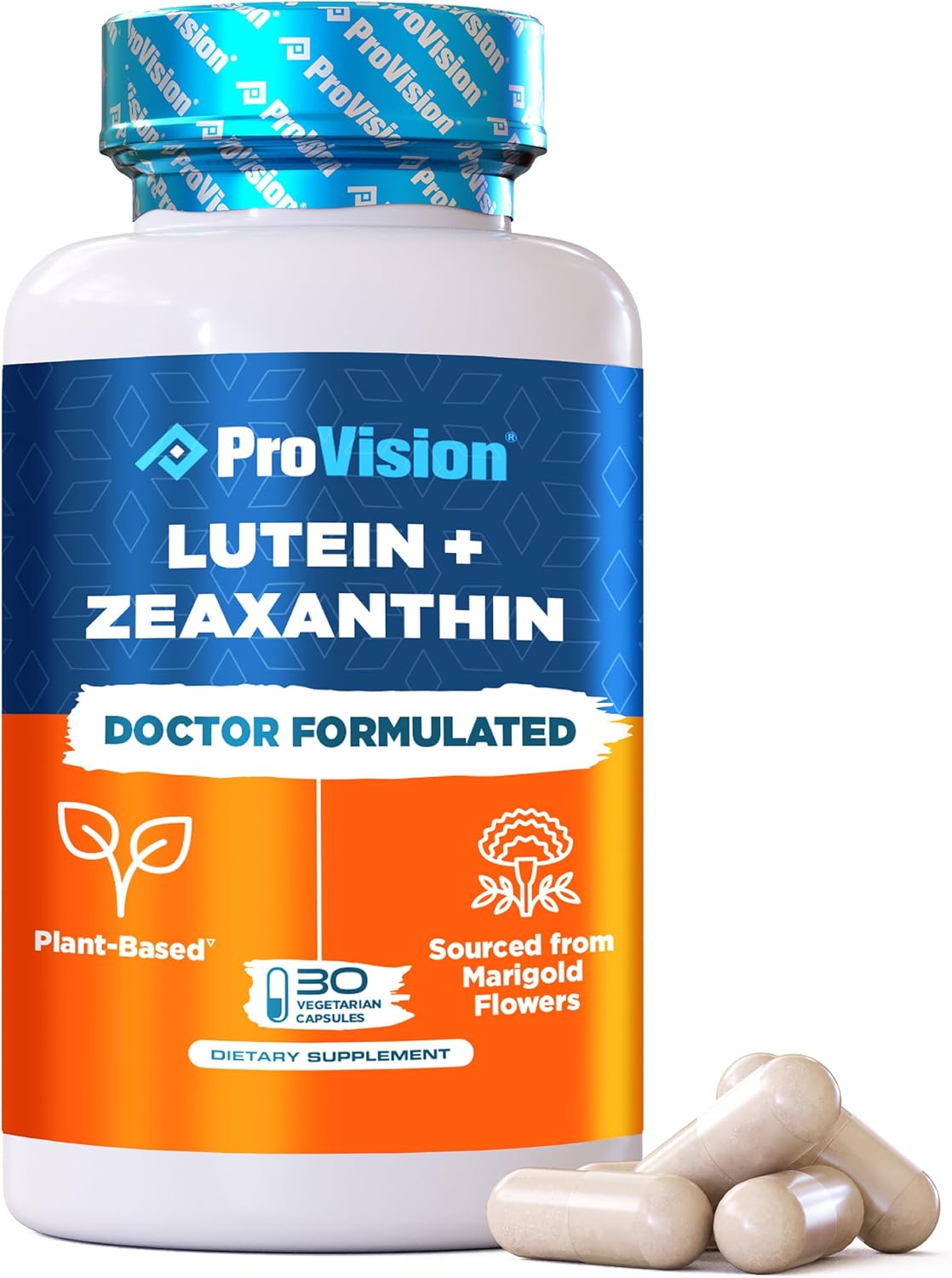 Plant-Based ProVision Lutein & Zeaxanthin Eye Vitamins - Natural Zeaxanthin & Lutein Supplement for Eye Health - 30 Capsules