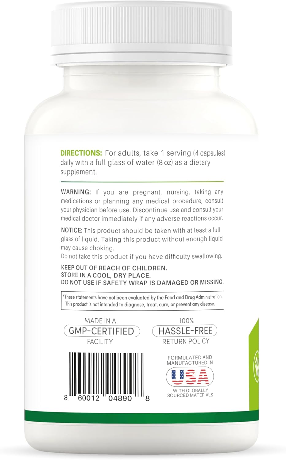 Plant-Based Psyllium Husk Capsules with 100 Million CFUs Probiotics, 200 Count - Digestive Support & Gut Health Fiber Supplement
