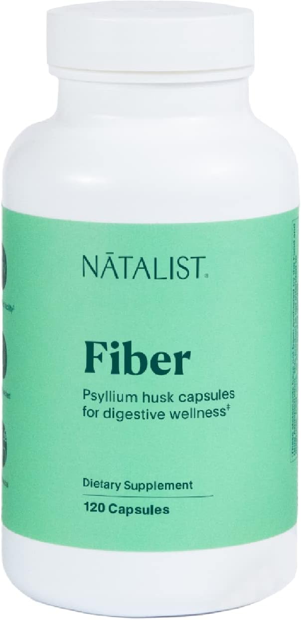 Plant-Based Psyllium Husk Supplement for Digestive Wellness & Gut Health - 120 Capsules, 2,175mg Daily Prebiotic for Women, Pregnancy-Safe, Gluten-Free