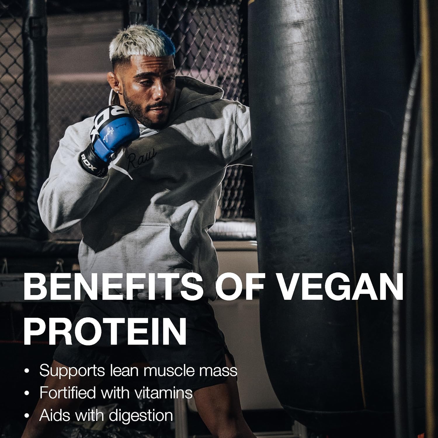 Plant-Based RAW Vegan Protein Powder, Cookies N Cream - Fortified with Vitamins for Muscle Growth & Recovery - Low-Fat, Low Carb, Naturally Sweetened - 25 Servings