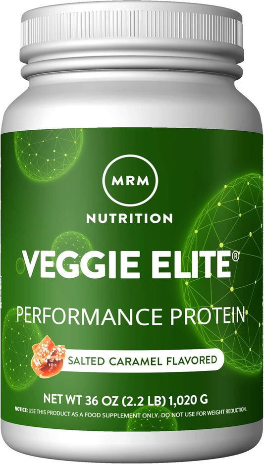Plant-Based Salted Caramel Flavored Protein Powder with BCAAs and Digestive Enzymes - Vegan and Gluten-Free - 30 Servings