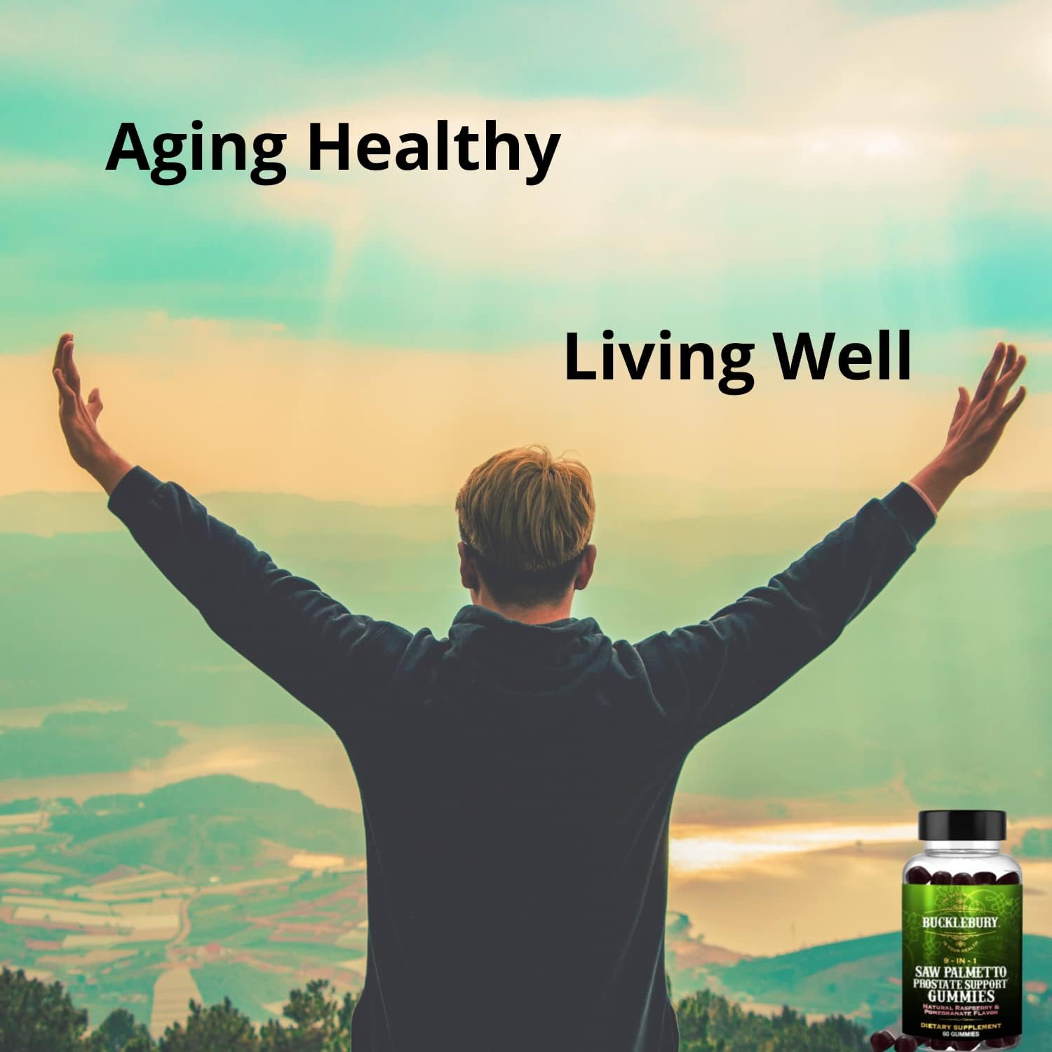 Plant-Based Saw Palmetto Gummies for Prostate Support - Natural Raspberry & Pomegranate Flavour - 60 Gummies