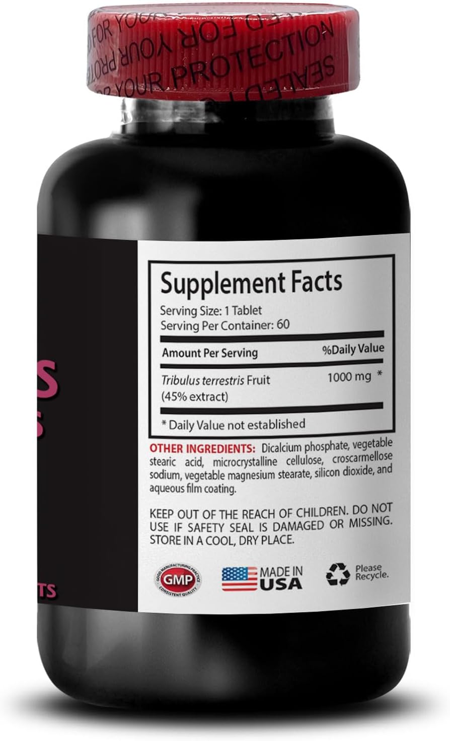 Plant-Based Stamina Power with Tribulus Terrestris Extracts - Energy Support Formula for Active Life - 60 Tablets