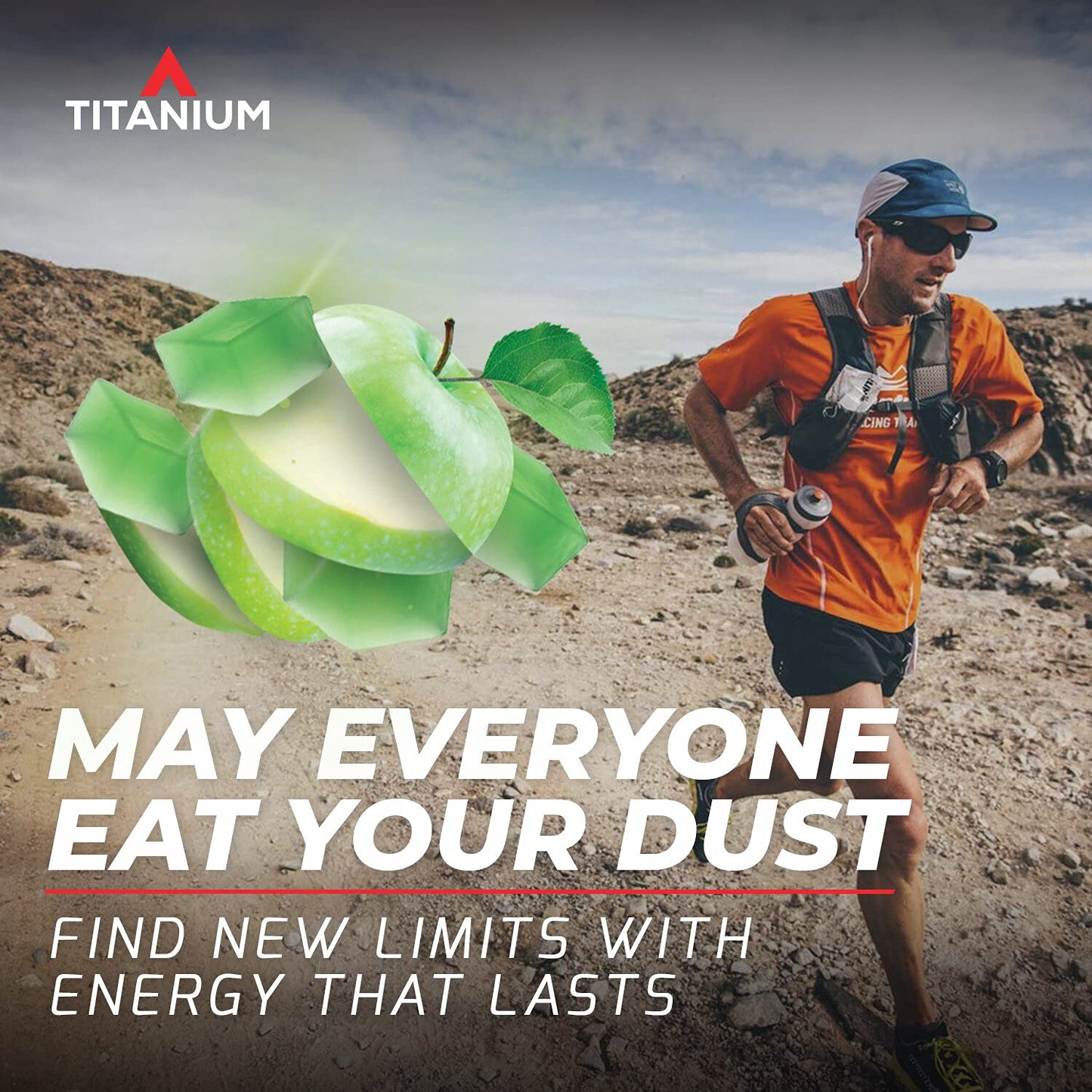 Plant-Based Titanium Energy Chews for Endurance - Natural Energy Gummies for Running and Cycling - Preworkout Snack Blocks - 8 Count Pack
