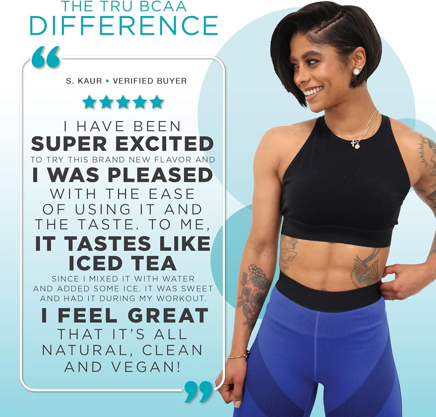 Plant Based TRU BCAA Powder - Vegan Friendly, Zero Calories, Pink Guava Flavor - 30 Servings