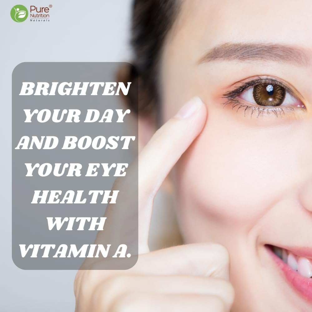 Plant-Based Vitamin A Supplement from Beta Carotene - 60 Vegetarian Capsules for Healthy Eyesight and Aging Eyes - Natural Formula for Men & Women